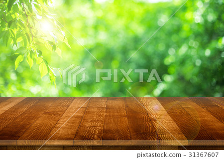 Empty wooden table for product placement Empty wooden table for product placement 31367607
