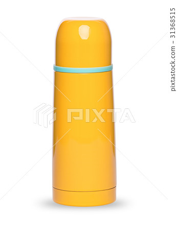 Metal yellow thermos collection isolated on white Metal yellow thermos collection isolated on white 31368515