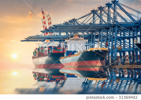 Container Cargo freight shipping by crane Logistic 31369482