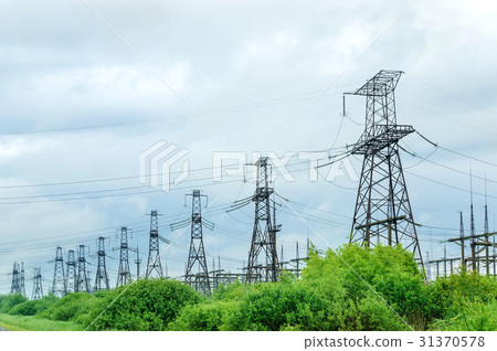 High voltage towers. High voltage towers. 31370578