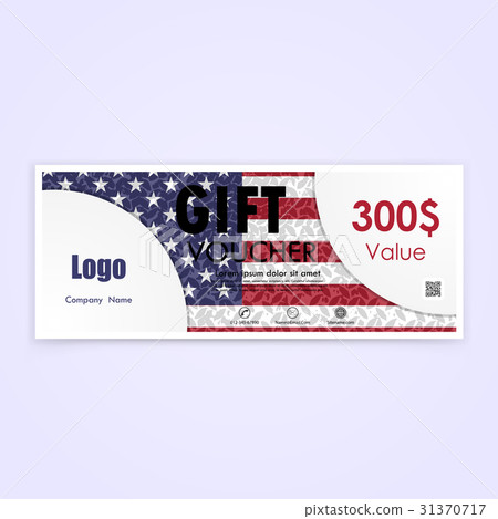Gift voucher american flag background 31370717