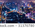 大廈的夜視圖曼谷，泰國首都 31370780