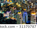 大廈的夜視圖曼谷，泰國首都 31370787