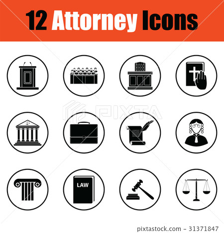 Set of attorney icons 31371847