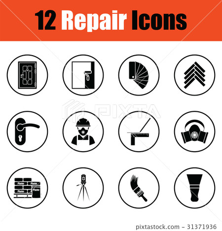 Set of flat repair icons 31371936