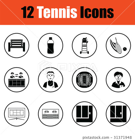Tennis icon set 31371948