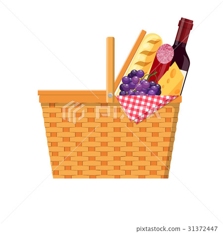 WIcker picnic basket - Stock Illustration [31372447] - PIXTA