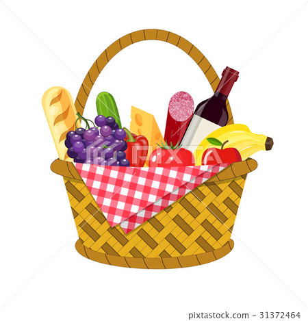 WIcker picnic basket - Stock Illustration [31372464] - PIXTA