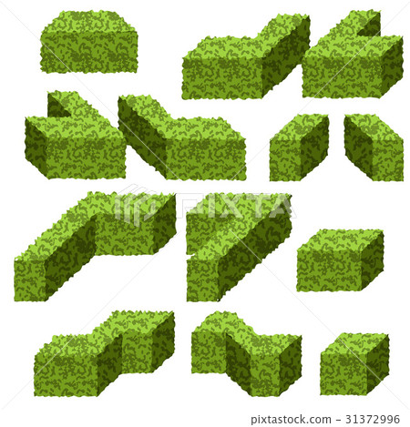 Set of garden bushes for topiary gardens. Vector 31372996