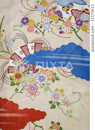 Japanese pattern silk fabric dyeing old cloth squeezed floral Japanese pattern Japanese pattern silk fabric dyeing old cloth squeezed floral Japanese pattern 31373613
