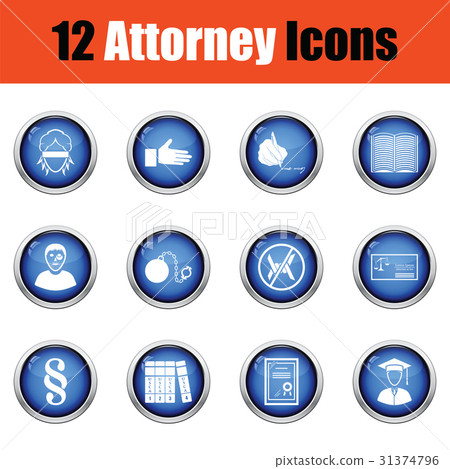 Set of attorney icons. 31374796