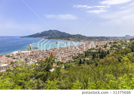 Top view of the city and harbor Zakynthos, Greece 31375686