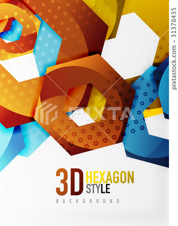 Vector 3d hexagon background - Stock Illustration [31378435] - PIXTA