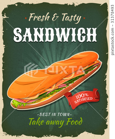 Retro Fast Food Sandwich Poster 31378493