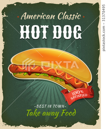 Retro Fast Food Hot Dog Poster 31378495