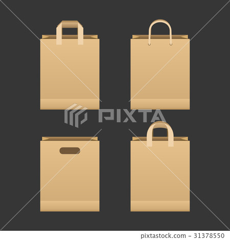 Brown Paper Shopping Bag Set 31378550