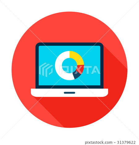 插圖 背景/小物 小物 圖標 data analytics flat circle icon