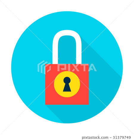 Padlock Secure Flat Circle Icon 31379749