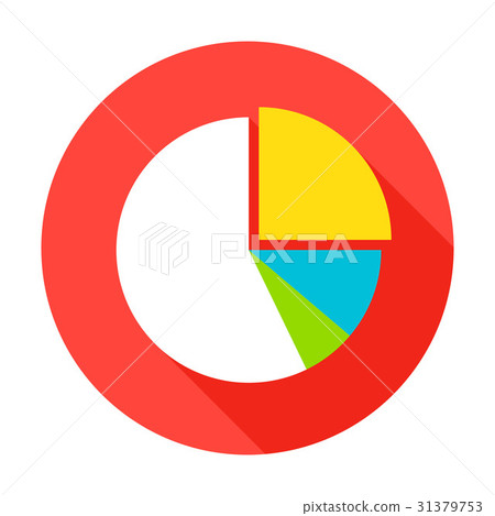 Pie Chart Flat Circle Icon - Stock Illustration [31379753] - PIXTA
