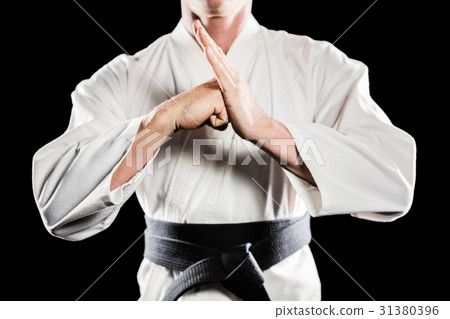 Fighter performing hand salute Fighter performing hand salute 31380396