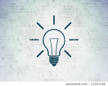 Finance concept: Light Bulb on Digital Data Paper - Stock Illustration ...