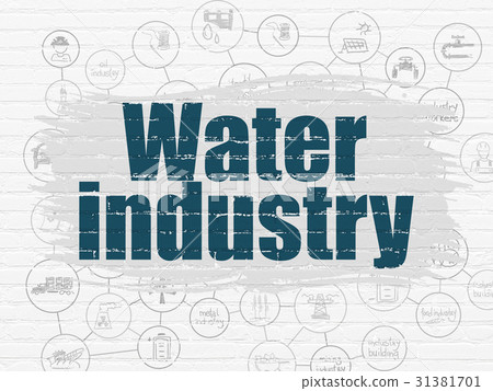 Industry concept: Water Industry on wall Industry concept: Water Industry on wall 31381701