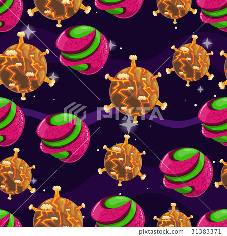 Seamless pattern with fantazy cartoon planet Seamless pattern with fantazy cartoon planet 31383371