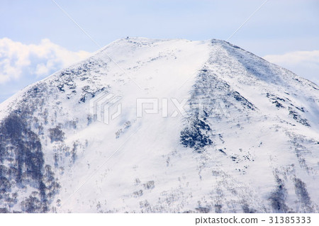 從Weisshorn的頂端看法在早期的春天Niseko Annupuri 31385333