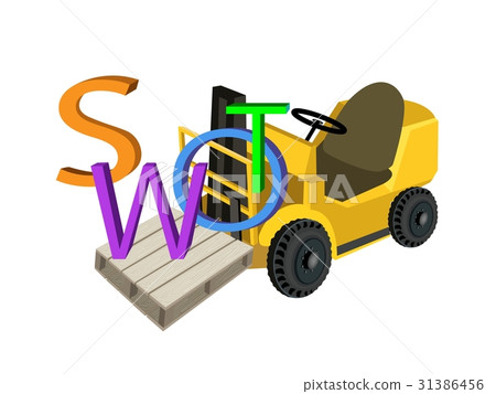 Forklift Truck Loading The SWOT Analysis Concept Forklift Truck Loading The SWOT Analysis Concept 31386456