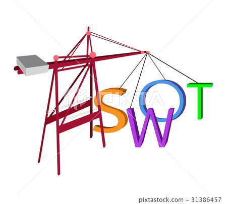 Red Crane Loading The SWOT Analysis Concept Red Crane Loading The SWOT Analysis Concept 31386457