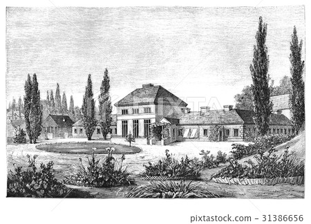 Landscape of Polish Countryside with a house Landscape of Polish Countryside with a house 31386656