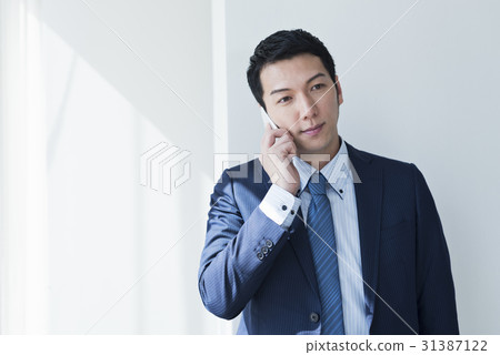 Businessman 1 person Portrait Smartphone Businessman 1 person Portrait Smartphone 31387122
