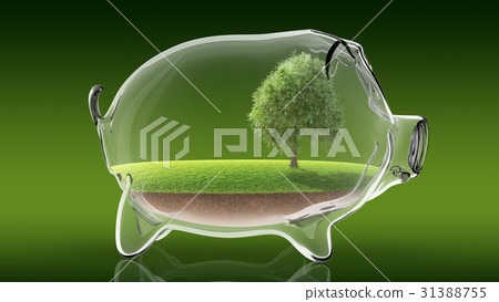 Transparent empty piggy bank. 3d rendering - Stock Illustration ...