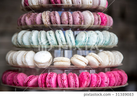 Pyramid of French Macarons 31389083