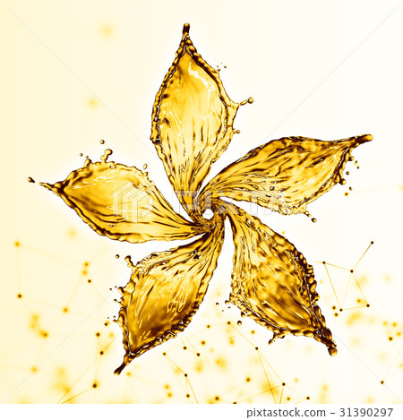 flower made of water splash of yellow color 31390297