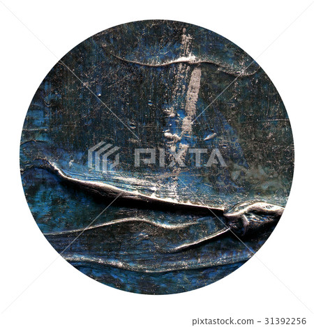 Abstract hand painted acrylic circle texture 31392256