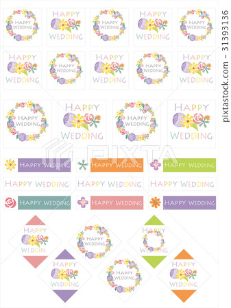 Wedding paper items (hand-painted wreath label set) 31393136