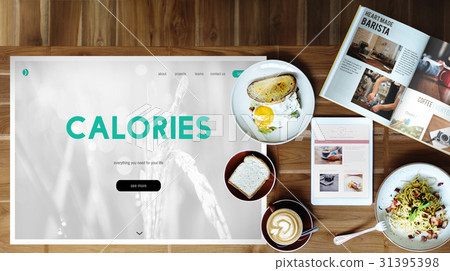 Healthy lifestyle online webpage interface 31395398