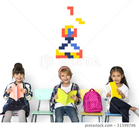 8 bit illustration of arcade game joystick icon 8 bit illustration of arcade game joystick icon 31399786