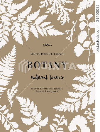 Botanical card for with leaves. 31400052