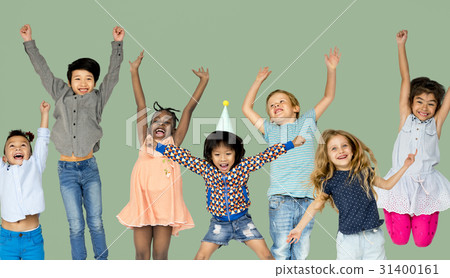 Diverse Group Of Kids Jumping and Having Fun Diverse Group Of Kids Jumping and Having Fun 31400161