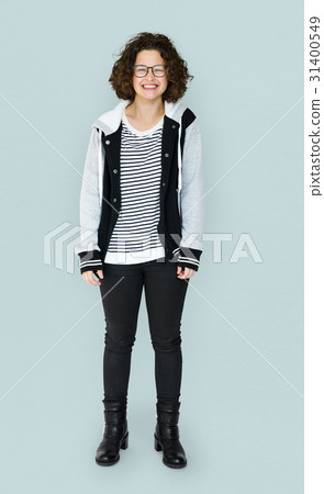 Young Adult with Smile Face Cheerful Studio Portrait Young Adult with Smile Face Cheerful Studio Portrait 31400549