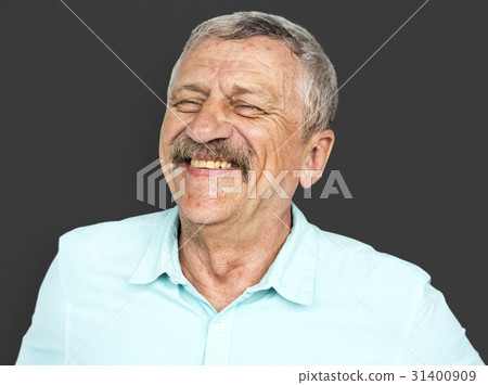 Senior Adult Man Face Smile Expression Studio Portrait 31400909