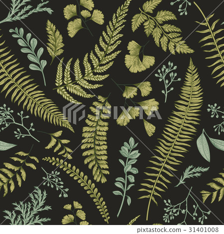Seamless floral pattern with herbs and leaves. Seamless floral pattern with herbs and leaves. 31401008
