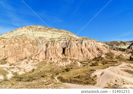View cave houses in valley at Cavusin. Cappadocia 31401251