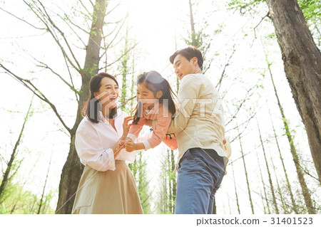 Happy family of three 31401523