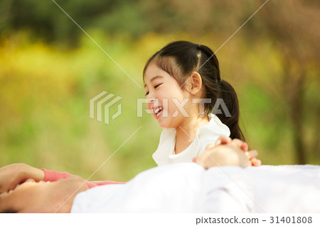 Happy family of three 31401808