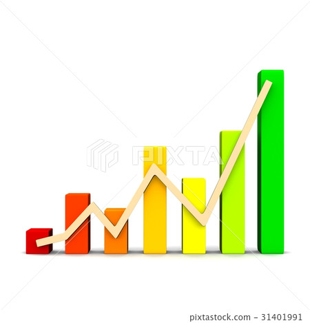 Business diagram graph with arrows. 3d rendering 31401991
