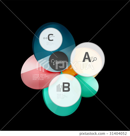Vector glossy glass circles speech bubble on black 31404052