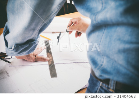 Architect or engineer working in office Architect or engineer working in office 31404568